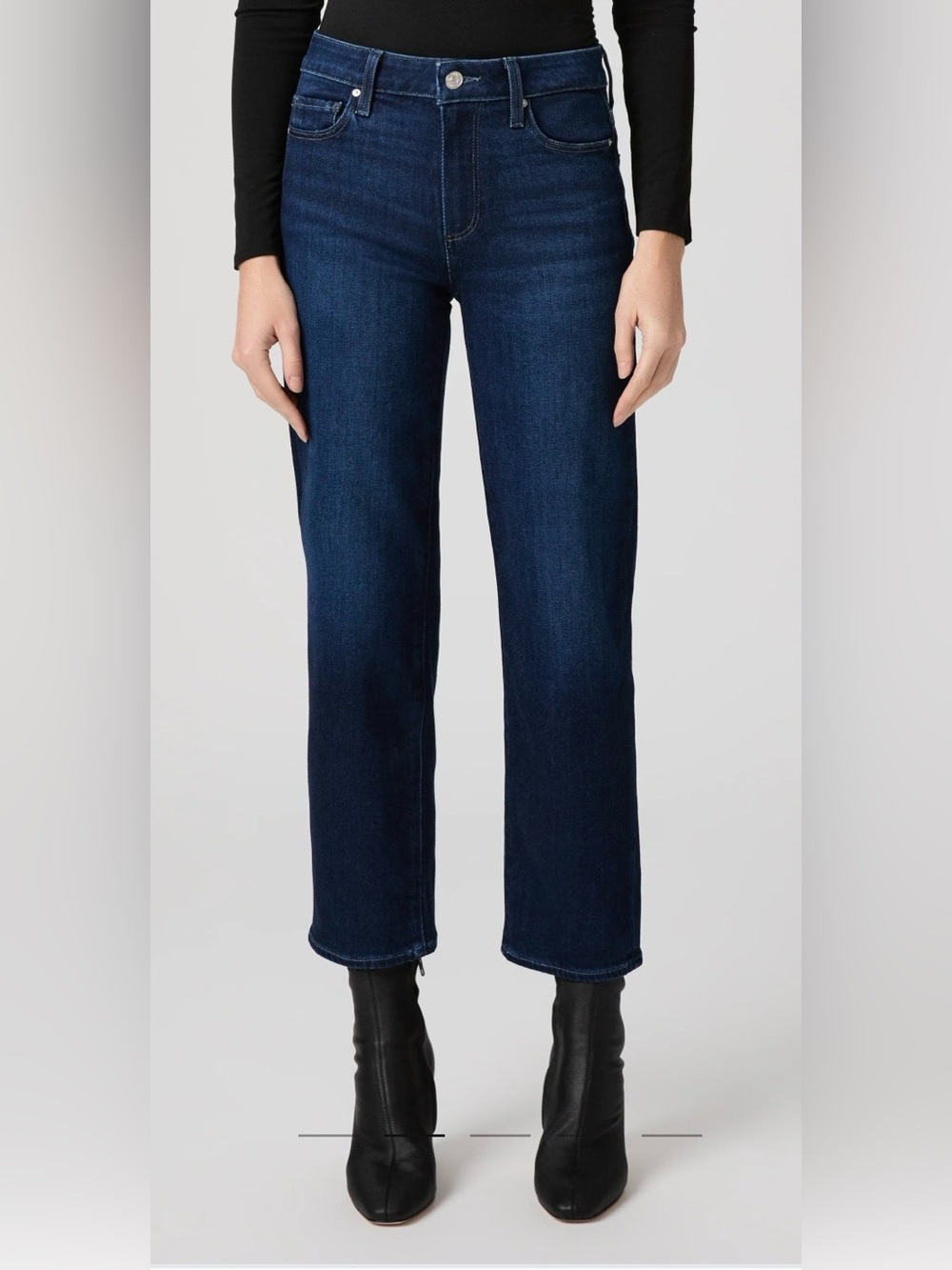 PAIGE Mason Ankle Straight Jeans Cirques Dark Wash Mid Rise Stretch Denim 30